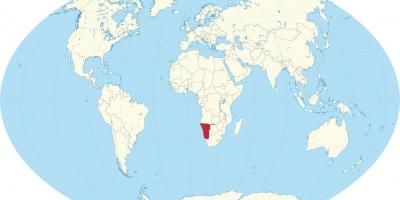 નામિબિયા સ્થાન પર વિશ્વના નકશા